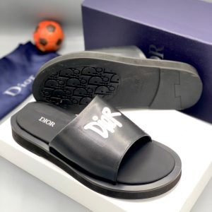 Dior Italian Men Quality Slippers - Black